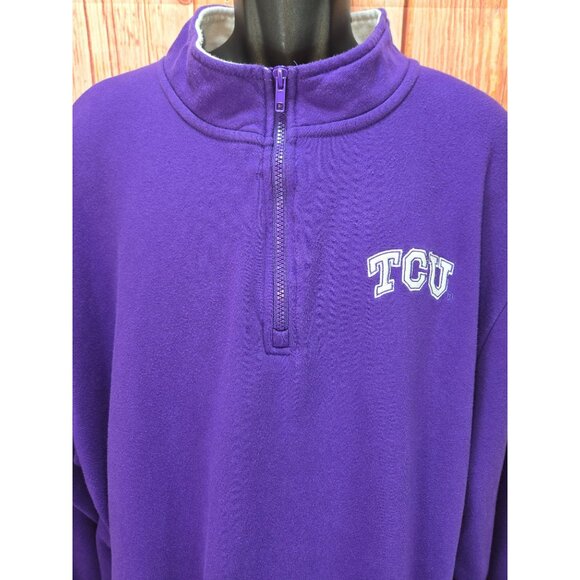 TCU Horned Frogs Colosseum Purple 1/4 Zip Fleece Sweater 3XL - Picture 3 of 7